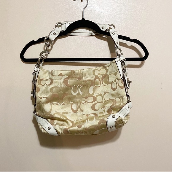 Coach• signature medium Carly bag gold and white - Picture 6 of 14